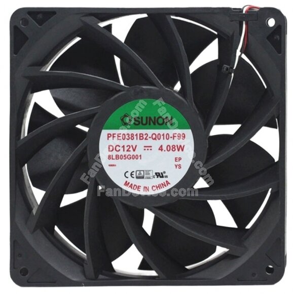 Sunon PFE0381B2-Q010-F99 DC 12V 4.08W 3 Wires Axial Cooling Fan