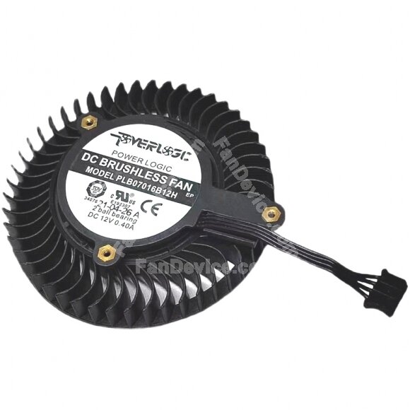 Power Logic PLB0716B12H DC 12V 0.40A Ball Bearing Axial Cooling Fan