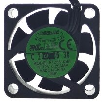 EVERFLOW R123510SH DC 12V 0.25AMP 3 Wires Axial Cooling Fan