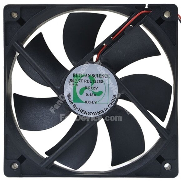 RUILIAN SCIENCE RDL1225S DC 12V 0.18A 2 / 3 Wires Axial Cooling Fan