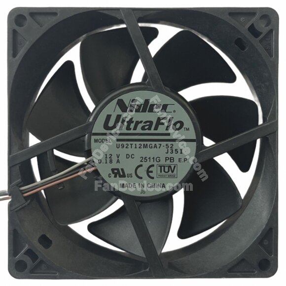 Nidec UltraFlo U92T12MGA7-52J351 DC 12V 0.18A 3 Wires Axial Cooling Fan