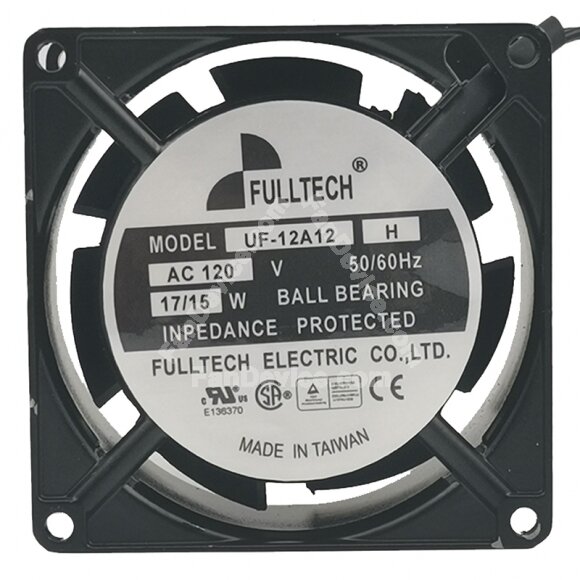 FULLTECH UF-12A12 H AC 120V 17/15W 2 Wires Ball Bearing Axial Cooling Fan