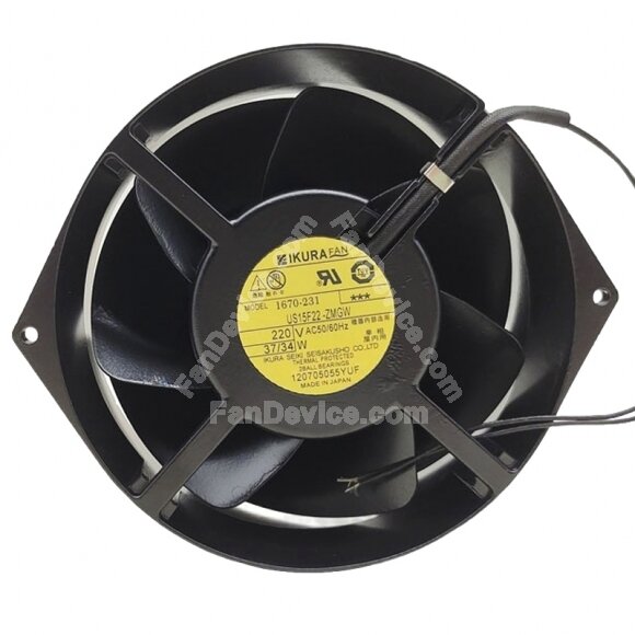 IKUKA US15F22-ZMGW AC 220V 37/34W Thermal Protected Axial Cooling Fan