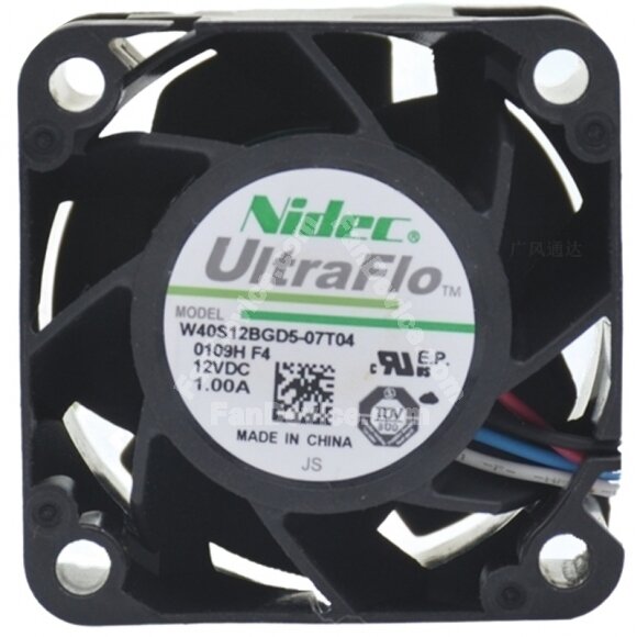 Nidec UltraFlo W40S12BGD5-07T04 DC 12V 1.00A 4 Wires Axial Cooling Fan