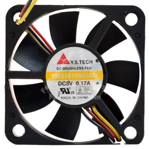 Y.S.TECH YW05010005BM 5V 0.17A 3 Wires DC Brushless Axial Cooling Fan