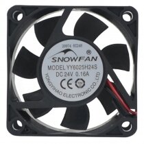 SNOWFAN YY6025H24S DC 24V 0.16A 2 Wires Axial Cooling Fan