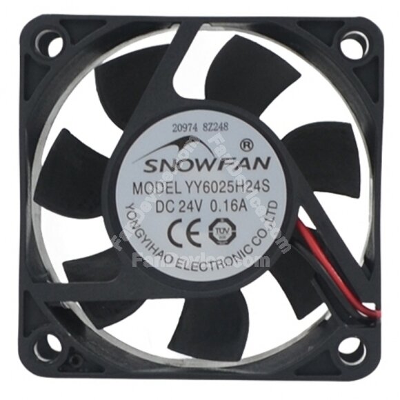 SNOWFAN YY6025H24S DC 24V 0.16A 2 Wires Axial Cooling Fan