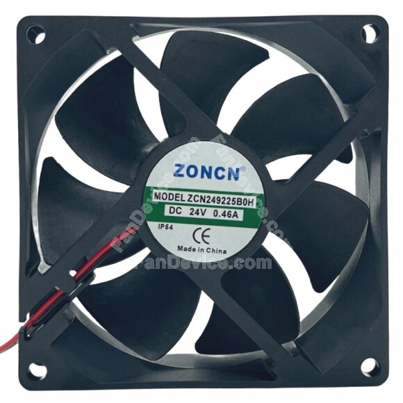 ZONCN ZCN249225B0H DC 24V 0.46A 2 Wires IP54 Waterproof Axial Cooling Fan