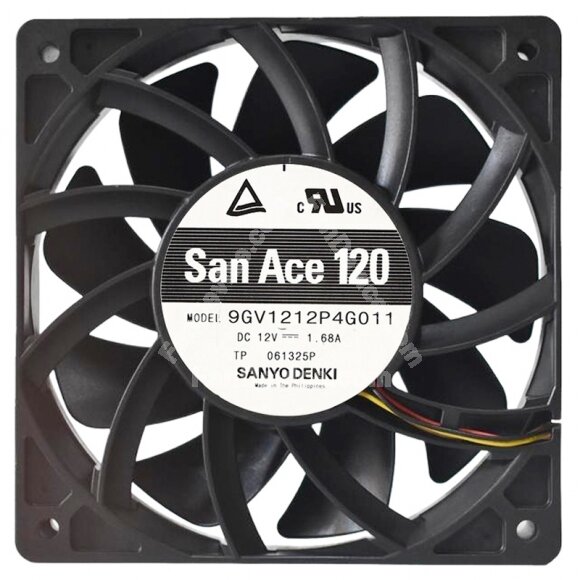 Sanyo Denki 9GV1212P4G011 DC 12V 1.68A 4 Wires PWM Axial Cooling Fan