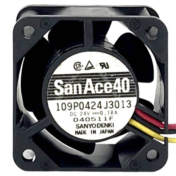 Sanyo Denki 109P0424J3013 DC 24V 0.18A 2 / 3 Wires Axial Cooling Fan