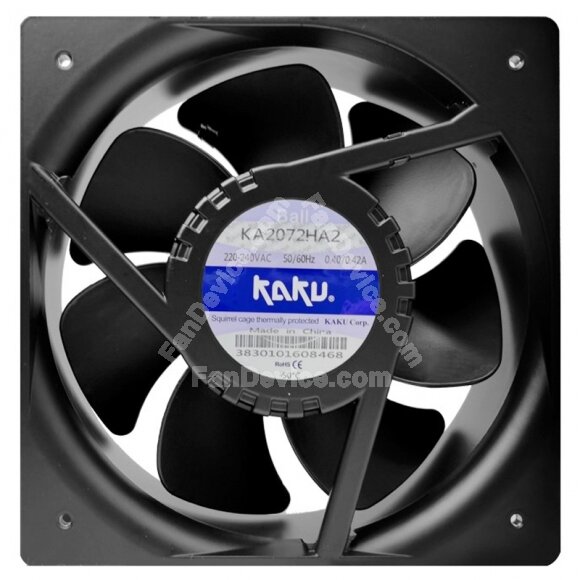 KAKU KA2072HA2 AC 220-240V 0.40/0.42A 2 Wires Ball Bearing Axial Fan
