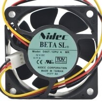 Nidec D06T-12PU A MR DC 12V 0.17A 2 / 3 Wires 6025 Axial Cooling Fan
