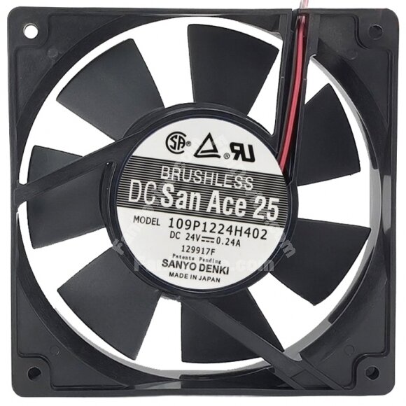 Sanyo 109P1224H402 DC 24V 0.24A 2 Wires Axial Cooling Fan