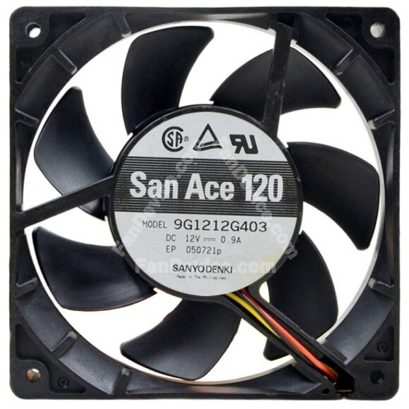 Sanyo 9G1212G403 DC 12V 0.9A 2 / 3 Wires Axial Cooling Fan