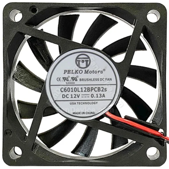 PELKO Motors C6010L12BPCB2s 12V 0.13A DC Brushless 2 Wires Cooling Fan