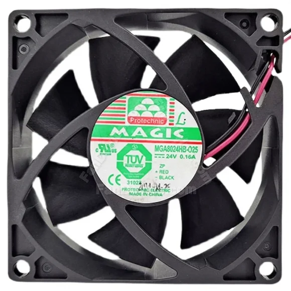 Magic MGA8024HB-O25 DC 24V 0.16A 2 Wires Axial Cooling Fan