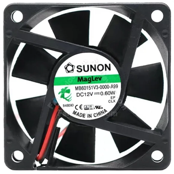 Sunon MB60151V3-0000-A99 DC 12V 0.60W 2 Wires Maglev Cooling Fan