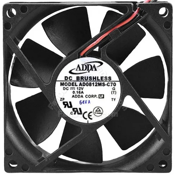 ADDA AD0812MS-C70 12V 0.16A DC Brushless 2 Wires Axial Cooling Fan