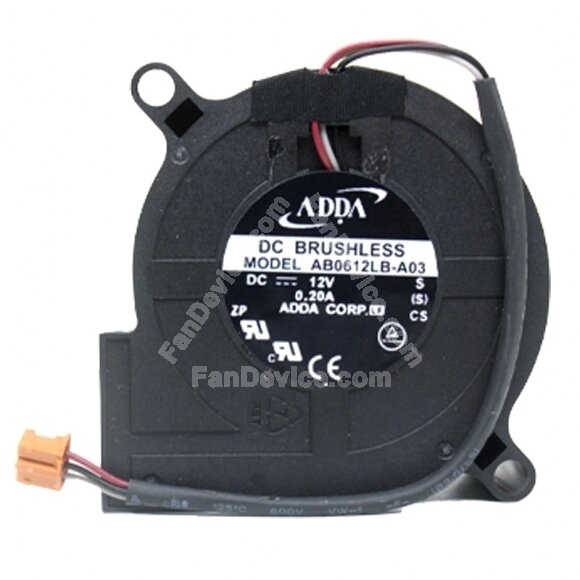ADDA AB0612LB-A03 DC 12V 0.2A 3 Wires Blower Cooling Fan