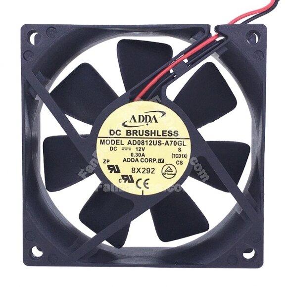 ADDA AD0812US-A70GL DC 12V 0.30A 8025 Axial Brushless Cooling Fan