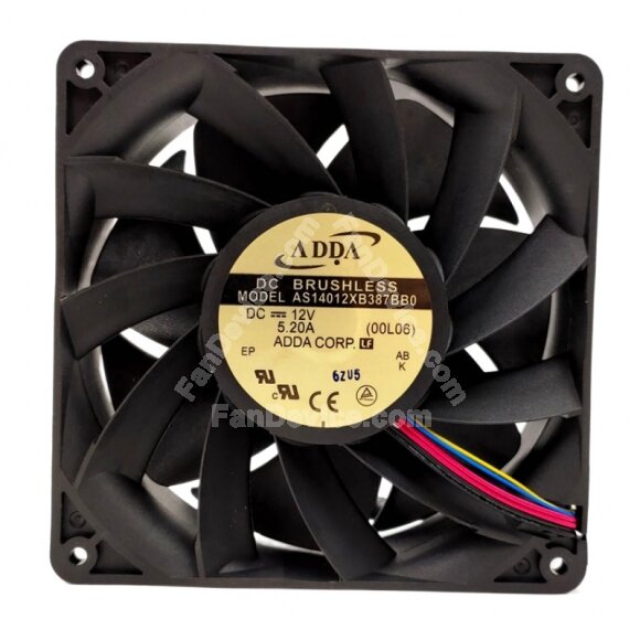 ADDA AS14012XB387BB0 DC 12V 5.20A 14038 Axial Brushless Cooling Fan
