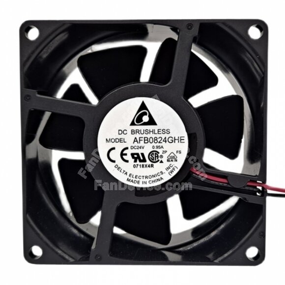 Delta AFB0824GHE DC 24V 0.95A 2 Wires Axial Cooling Fan