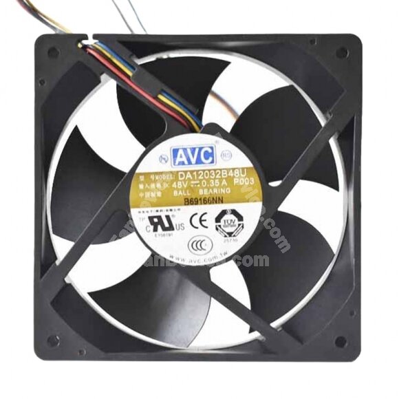 AVC DA12032B48U DC 48V 0.35A 12032 Axial Ball Bearing Cooling Fan