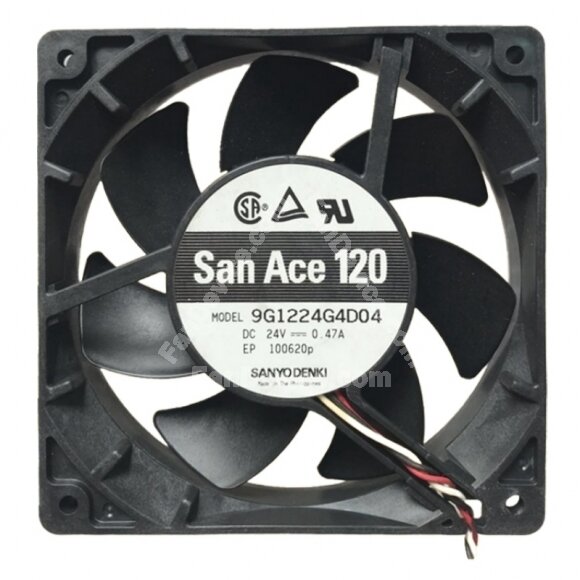 Sanyo Denki San Ace 120 9G1224G4D04 DC 24V 0.47A 2 Wires / 3 Wires Axial Cooling Fan