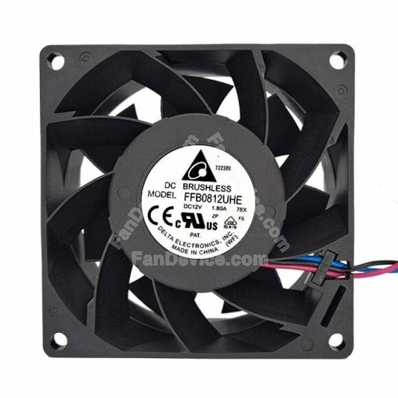 Delta FFB0812UHE DC 12V 1.80A 2 Wires / 3 Wires / 4 Wires Axial Cooling Fan