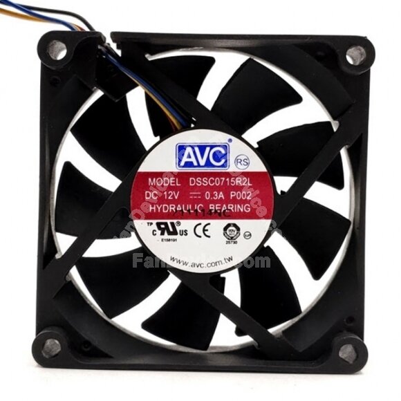 AVC DSSC0715R2L DC 12V 0.3A 2 Wires / 3 Wires / 4 Wires Axial Cooling Fan