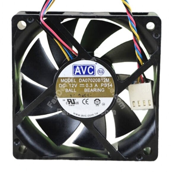 AVC DA07020B12M DC 12V 0.30A 2 Wires / 3 Wires / 4 Wires Axial Cooling Fan