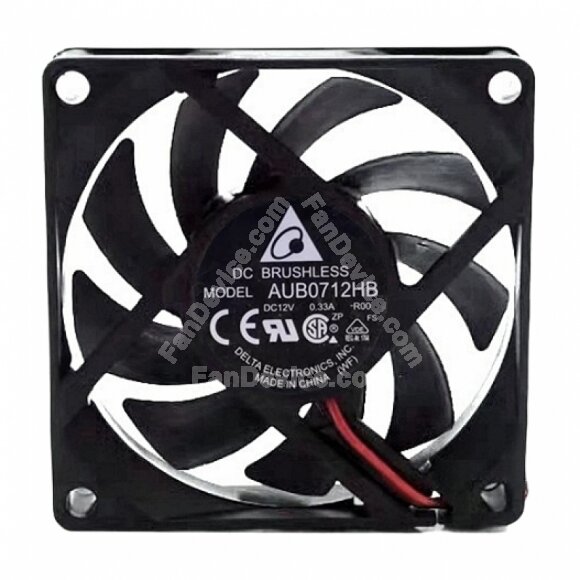 Delta AUB0712HB-R00 DC 12V 0.33A 3 Wires Axial Cooling Fan