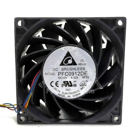 Delta PFC0912DE-9F59 DC 12V 4.32A 2 Wires / 3 Wires / 4 Wires Axial Cooling Fan