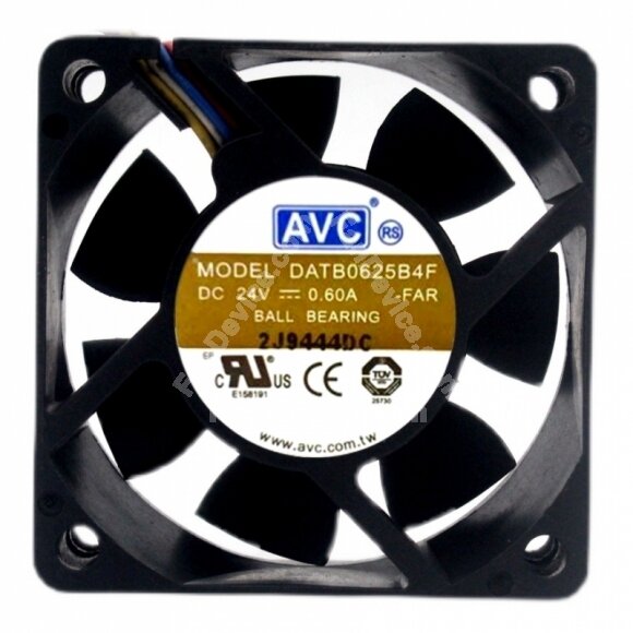 AVC DATB0625B4F DC 24V 0.6A 3 Wires / 4 Wires Axial Cooling Fan