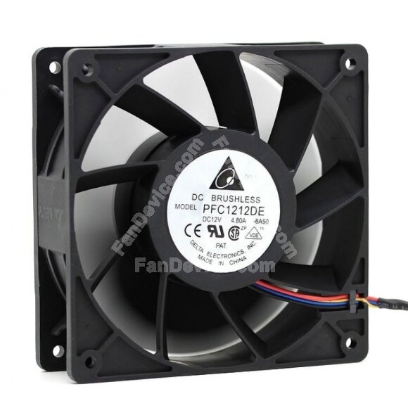 Delta PFB1212UHE DC 12V 4.80A 3 Wires / 4 Wires Axial Cooling Fan