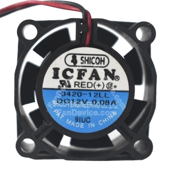 ICFAN 0420-12LL DC 12V 0.08A 4020 Axial Cooling Fan