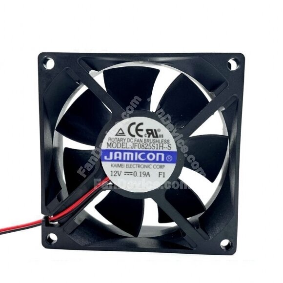 JAMICON JF0825S1H-S DC 12V 0.19A 2 Wires Axial Cooling Fan