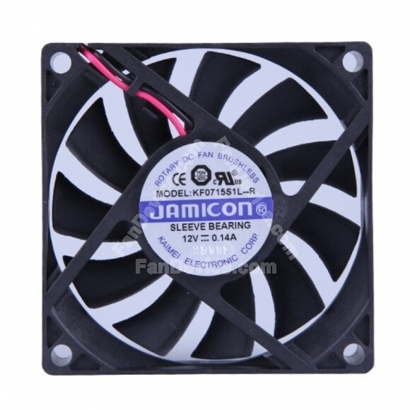 JAMICON KF0715S1L-R DC 12V 0.14A 2 Wires Axial Cooling Fan