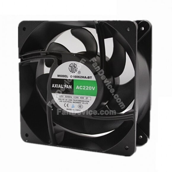 JIU LONG G16062HA2BT AC 220V 0.2A 2 Wires Axial Cooling Fan
