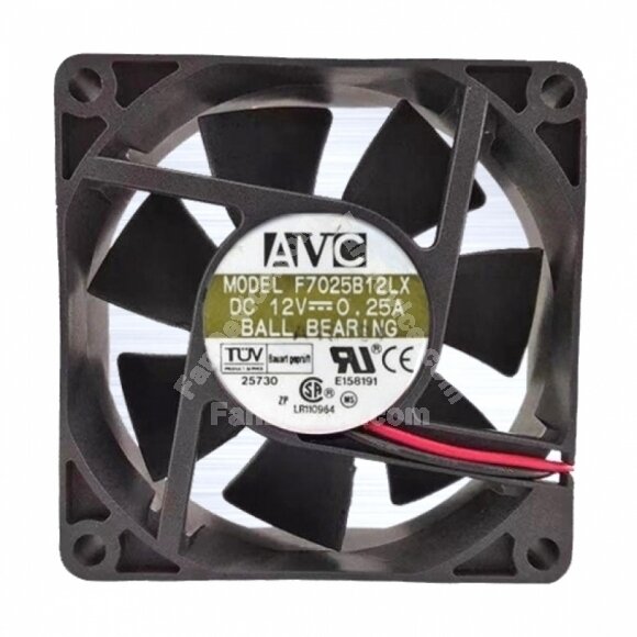 AVC F7025B12LX DC 12V 0.25A 2 Wires / 3 Wires Axial Cooling Fan