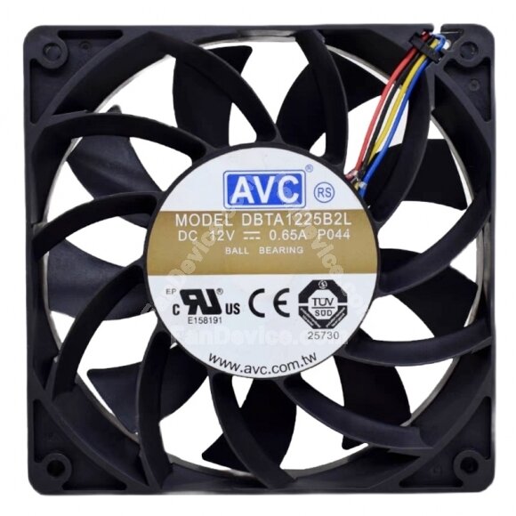AVC DBTA1225B2L DC 12V 0.65A 12025 Axial Ball Bearing Cooling Fan