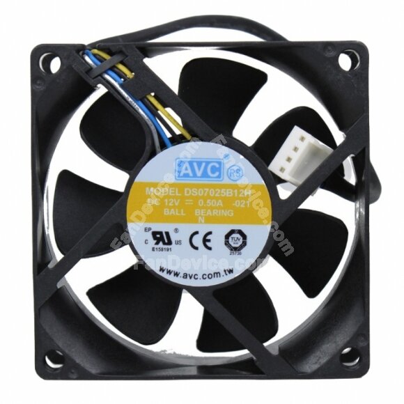 AVC DS07025B12H DC 12V 0.50A 7025 Axial Ball Bearing Cooling Fan