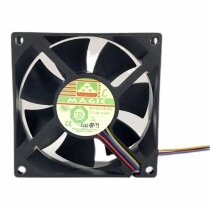 MAGIC MGT8012ZB-W25 DC 12V 0.54A 4 Wires Axial Cooling Fan