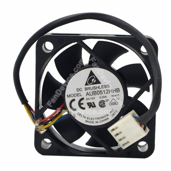 Delta AUB0512HHB DC 12V 0.20A 2 Wires / 3 Wires / 4 Wires Axial Cooling Fan