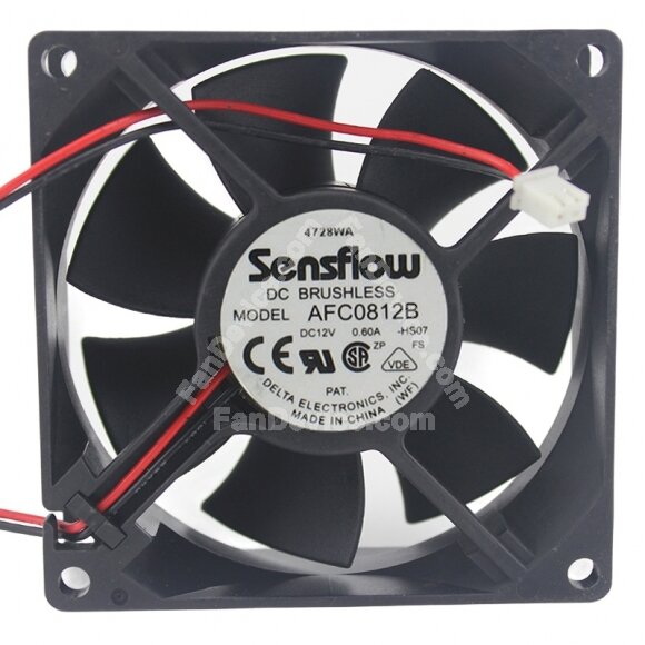 Delta Sensflow AFC0812B DC 12V 0.60A 8025 Axial Brushless Cooling Fan