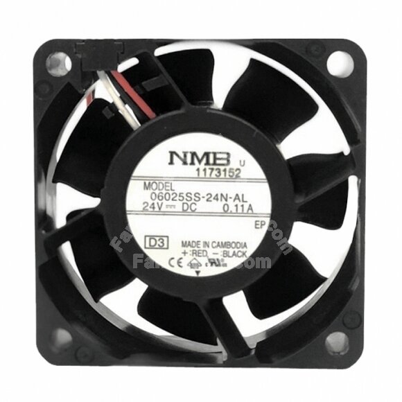NMB 06025SS-24N-AL DC 24V 0.11A 3 Wires Axial Cooling Fan