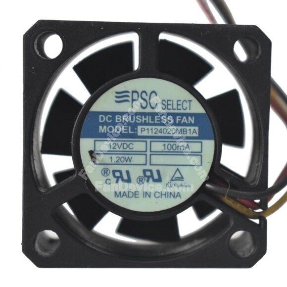 PSC P1124020MB1A DC 12V 100mA 1.20W 4020 Axial Brushless Cooling Fan