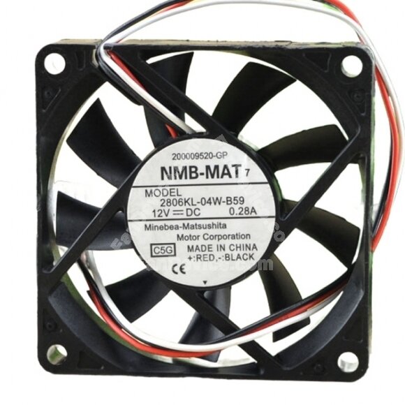NMB-MAT 2806KL-04W-B59 DC 12V 0.28A 3 Wires Axial Cooling Fan