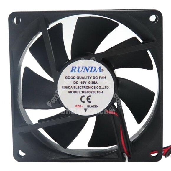 RUNDA RS8025L15H DC 15V 0.35A 8025 Axial Cooling Fan