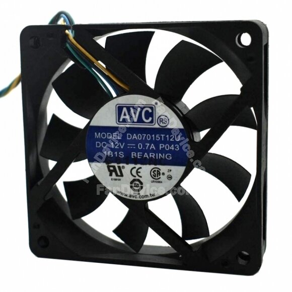 AVC DA07015T12U DC 12V 0.7A 2 Wires / 3 Wires / 4 Wires Axial Cooling Fan